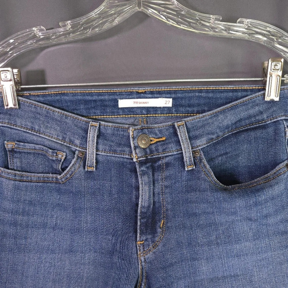 Levi's 711 Skinny Jeans Raw Hem Size 27 western, cowgirl - Picture 4 of 11
